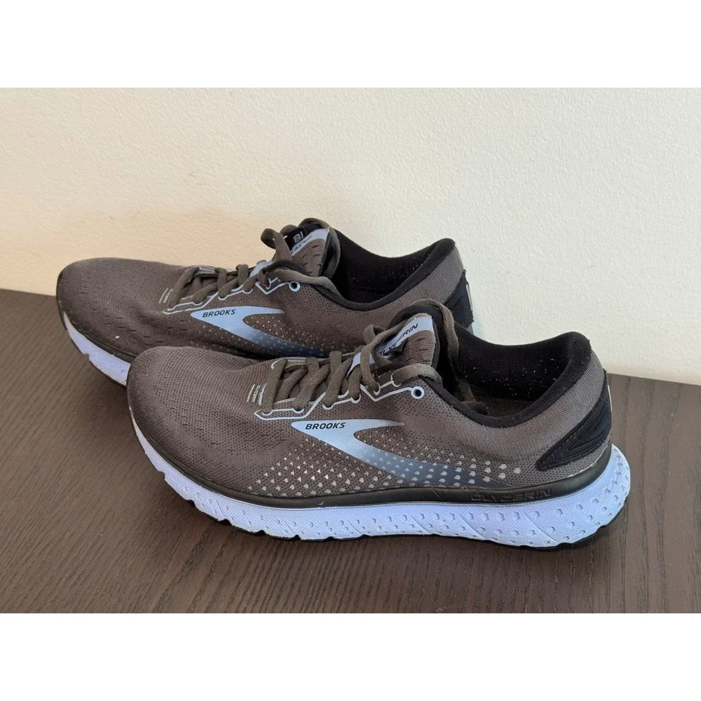 Brooks Glycerin 18 Women Size 8.5 Grey Blue Cushioned Road Running Shoes